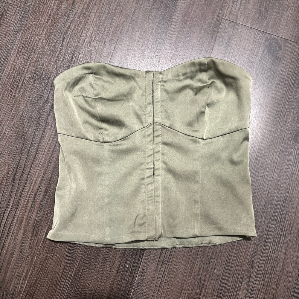 Abercrombie & Fitch Green Bustier Crop Top